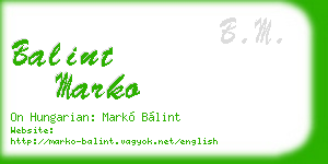 balint marko business card